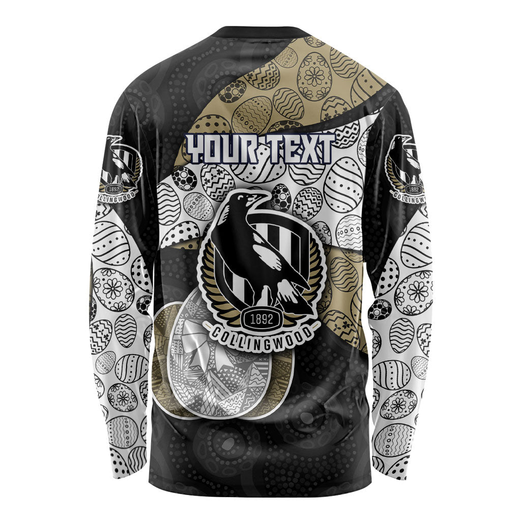 Personalized Magpie Football Long Sleeve Shirt Easter Egg Pattern Monochrome Tribal Dot Art Style