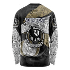 Personalized Magpie Football Long Sleeve Shirt Easter Egg Pattern Monochrome Tribal Dot Art Style