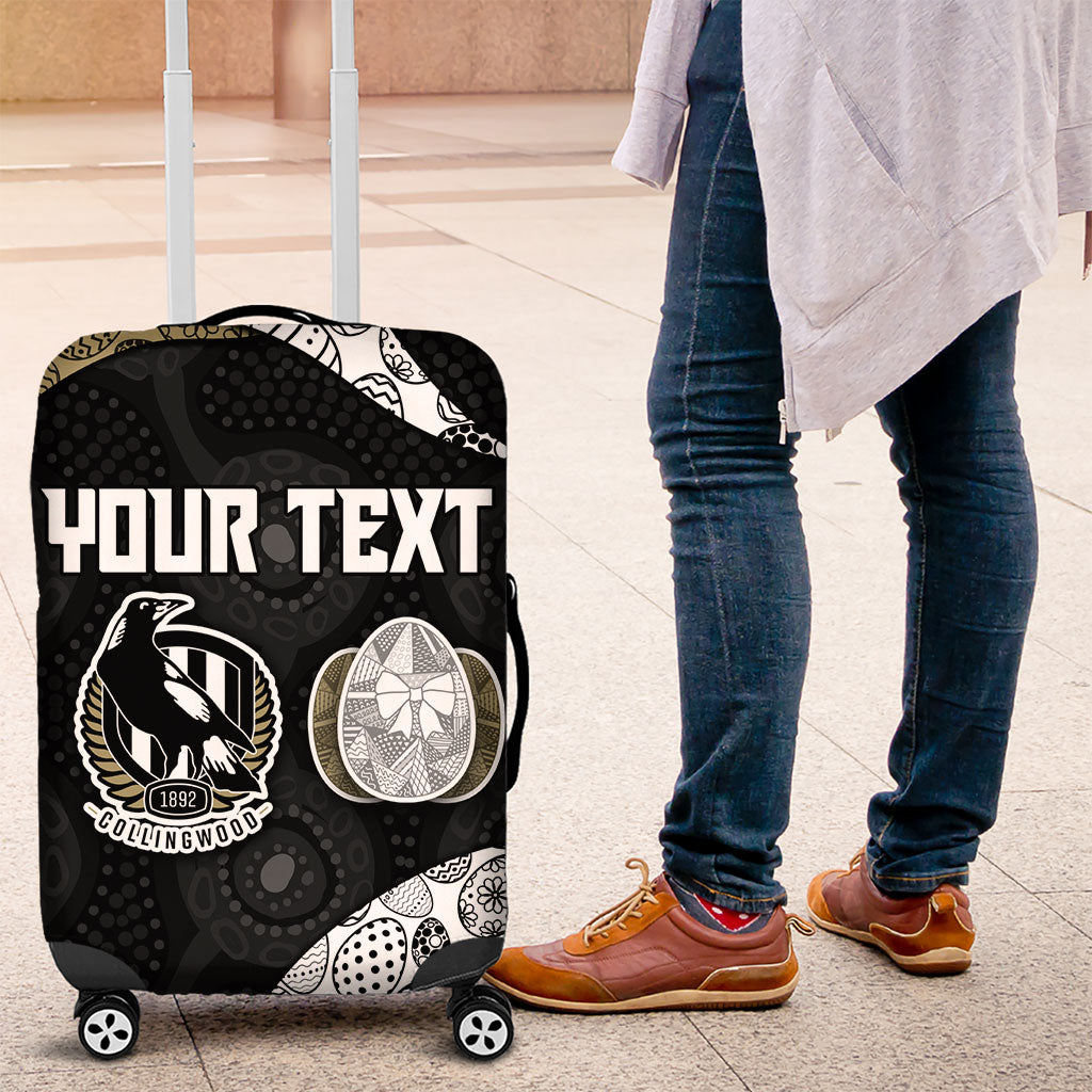 Personalized Magpie Football Luggage Cover Easter Egg Pattern Monochrome Tribal Dot Art Style