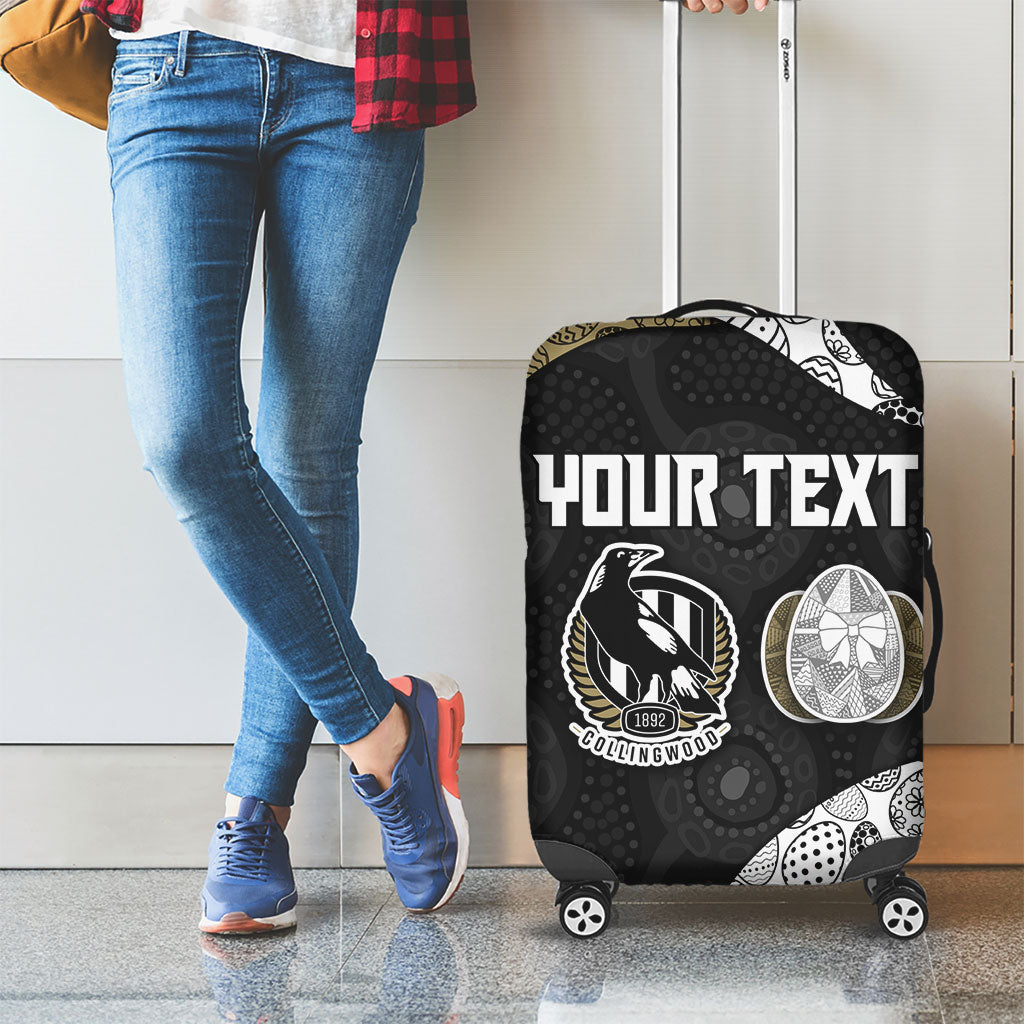 Personalized Magpie Football Luggage Cover Easter Egg Pattern Monochrome Tribal Dot Art Style