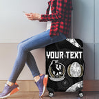 Personalized Magpie Football Luggage Cover Easter Egg Pattern Monochrome Tribal Dot Art Style