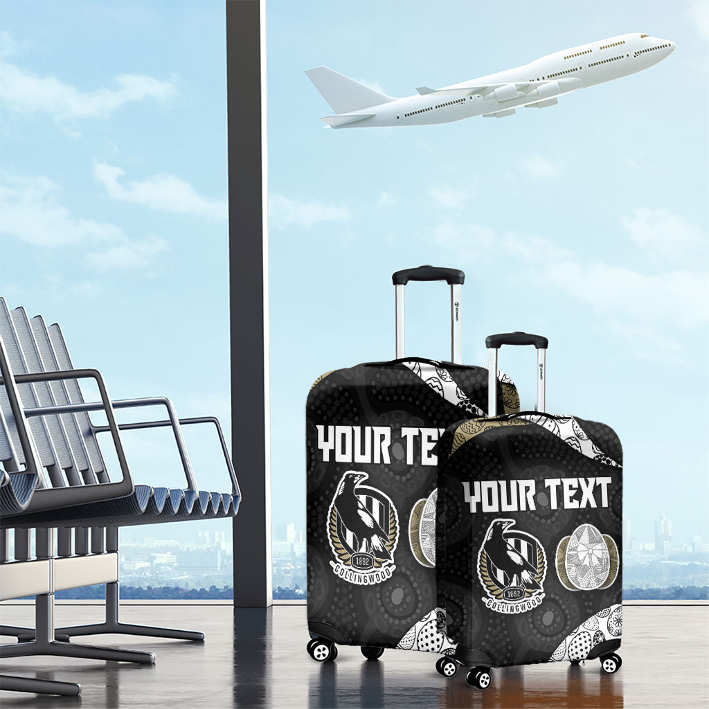 Personalized Magpie Football Luggage Cover Easter Egg Pattern Monochrome Tribal Dot Art Style