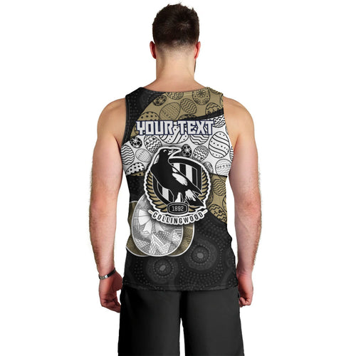 Personalized Magpie Football Men Tank Top Easter Egg Pattern Monochrome Tribal Dot Art Style