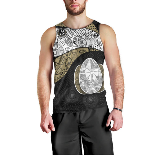Personalized Magpie Football Men Tank Top Easter Egg Pattern Monochrome Tribal Dot Art Style