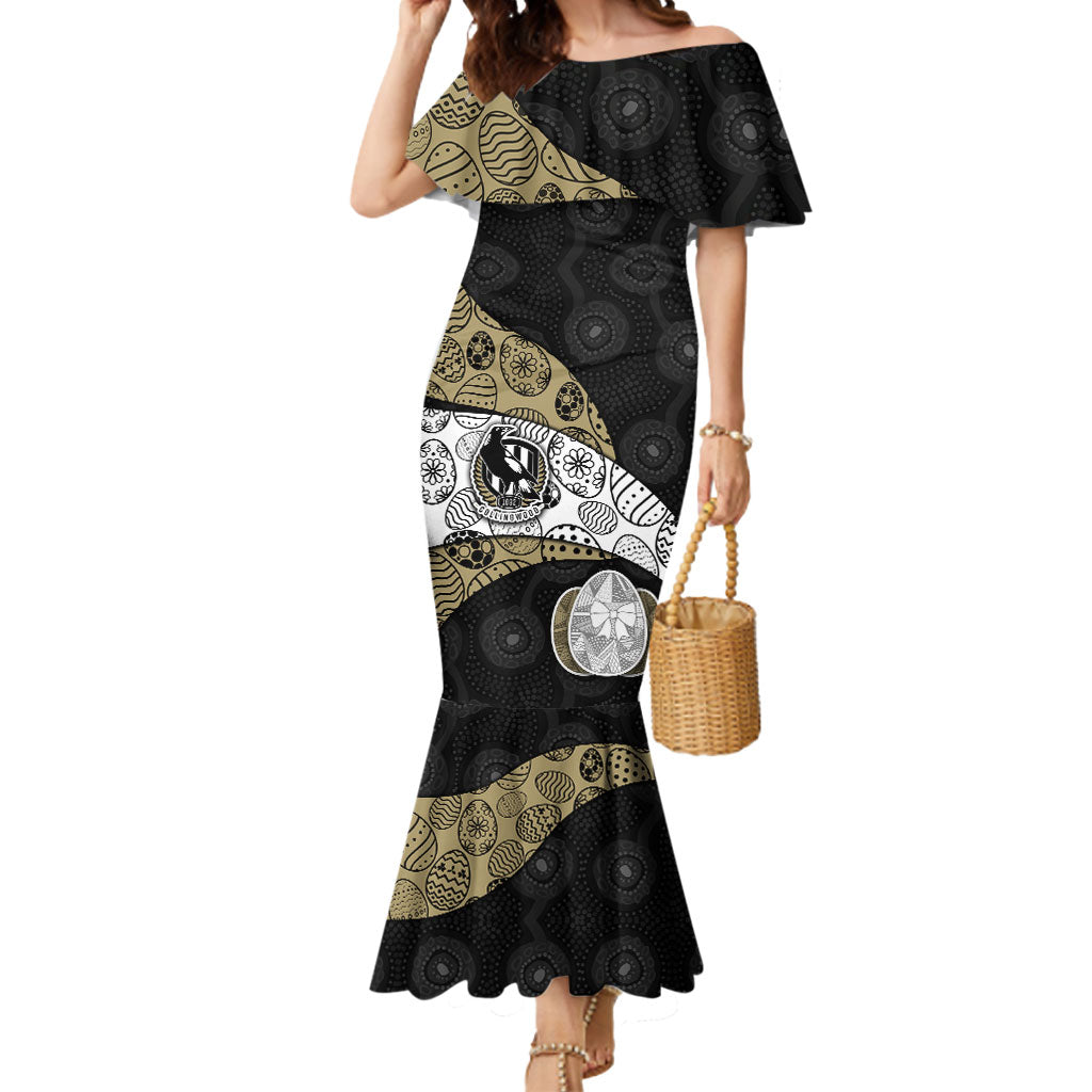 Personalized Magpie Football Mermaid Dress Easter Egg Pattern Monochrome Tribal Dot Art Style