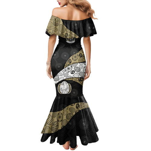 Personalized Magpie Football Mermaid Dress Easter Egg Pattern Monochrome Tribal Dot Art Style