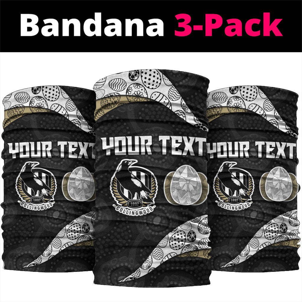 Personalized Magpie Football Neck Gaiter Easter Egg Pattern Monochrome Tribal Dot Art Style