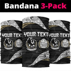 Personalized Magpie Football Neck Gaiter Easter Egg Pattern Monochrome Tribal Dot Art Style