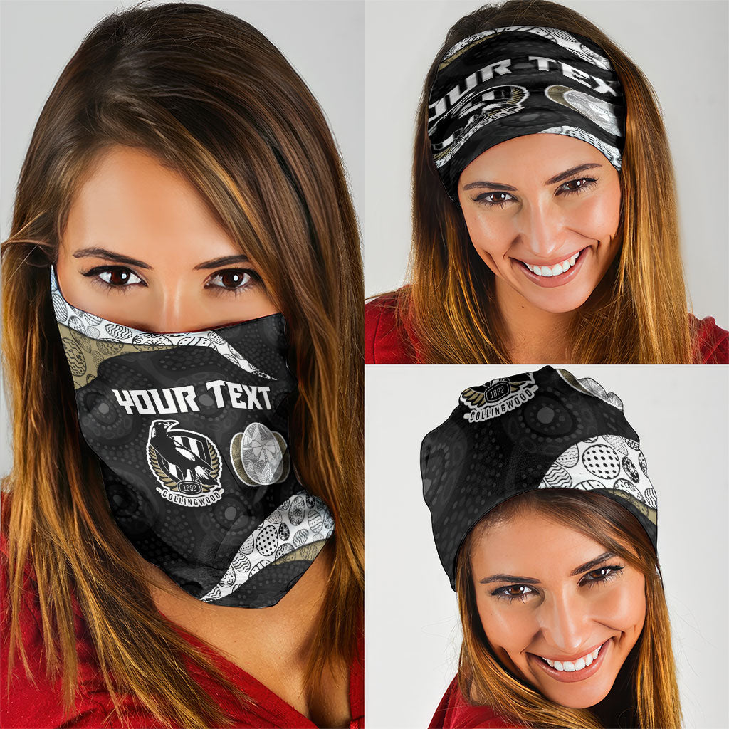 Personalized Magpie Football Neck Gaiter Easter Egg Pattern Monochrome Tribal Dot Art Style