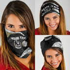 Personalized Magpie Football Neck Gaiter Easter Egg Pattern Monochrome Tribal Dot Art Style