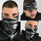 Personalized Magpie Football Neck Gaiter Easter Egg Pattern Monochrome Tribal Dot Art Style
