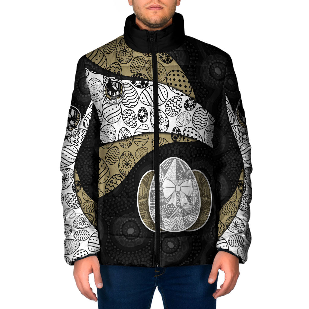 Personalized Magpie Football Padded Jacket Easter Egg Pattern Monochrome Tribal Dot Art Style