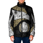 Personalized Magpie Football Padded Jacket Easter Egg Pattern Monochrome Tribal Dot Art Style
