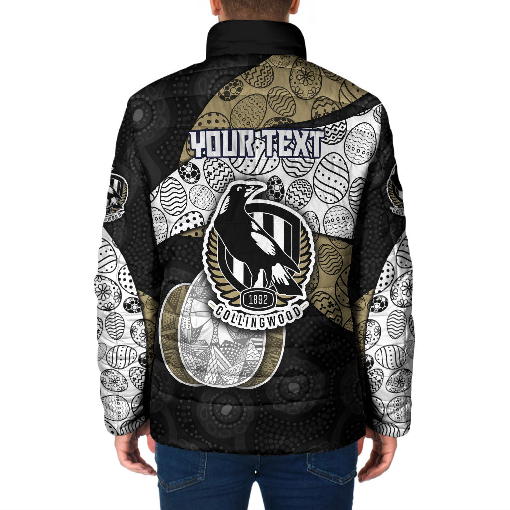Personalized Magpie Football Padded Jacket Easter Egg Pattern Monochrome Tribal Dot Art Style