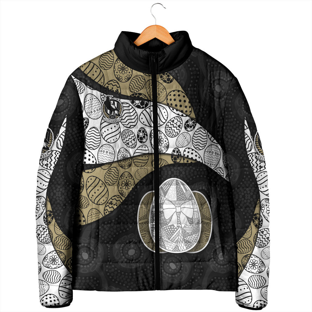 Personalized Magpie Football Padded Jacket Easter Egg Pattern Monochrome Tribal Dot Art Style