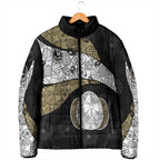 Personalized Magpie Football Padded Jacket Easter Egg Pattern Monochrome Tribal Dot Art Style