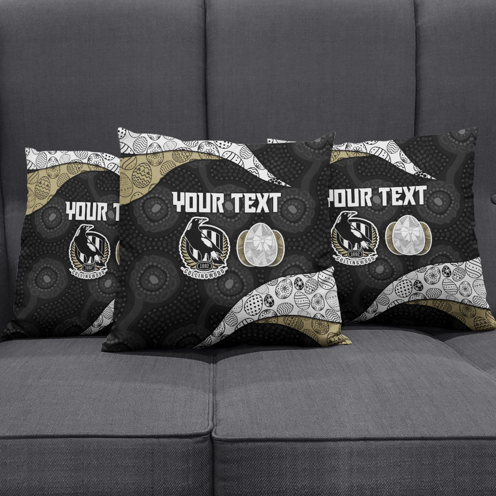 Personalized Magpie Football Pillow Cover Easter Egg Pattern Monochrome Tribal Dot Art Style