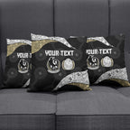 Personalized Magpie Football Pillow Cover Easter Egg Pattern Monochrome Tribal Dot Art Style