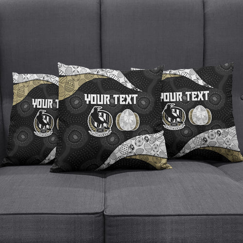 Personalized Magpie Football Pillow Cover Easter Egg Pattern Monochrome Tribal Dot Art Style