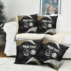 Personalized Magpie Football Pillow Cover Easter Egg Pattern Monochrome Tribal Dot Art Style
