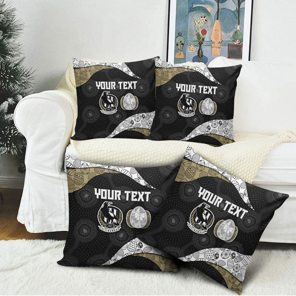 Personalized Magpie Football Pillow Cover Easter Egg Pattern Monochrome Tribal Dot Art Style