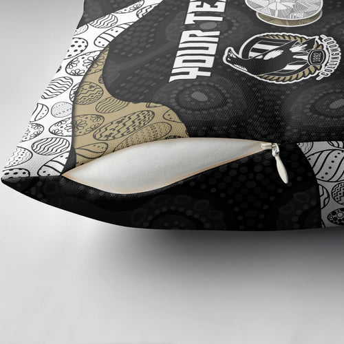 Personalized Magpie Football Pillow Cover Easter Egg Pattern Monochrome Tribal Dot Art Style