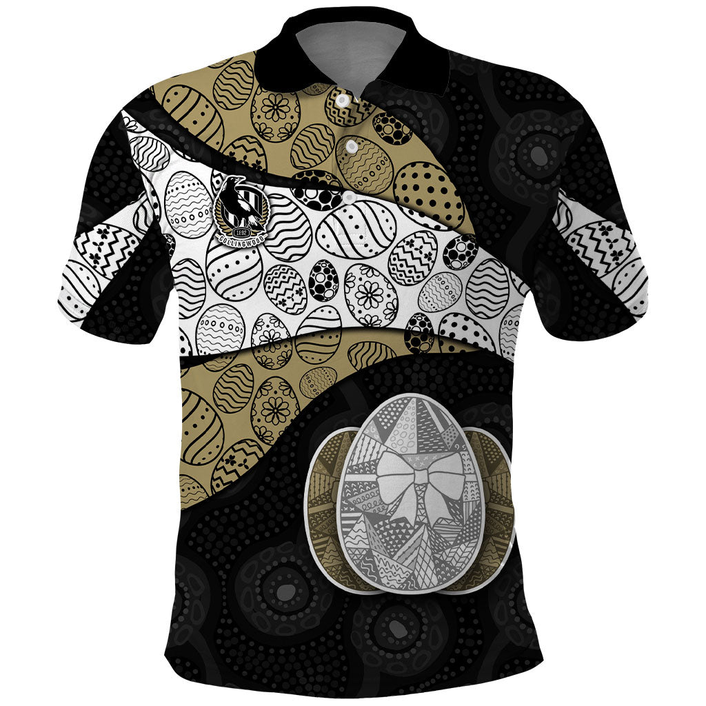 Personalized Magpie Football Polo Shirt Easter Egg Pattern Monochrome Tribal Dot Art Style