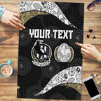 Personalized Magpie Football Puzzle Easter Egg Pattern Monochrome Tribal Dot Art Style