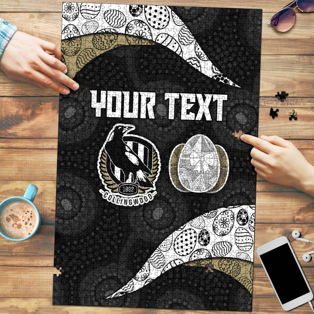 Personalized Magpie Football Puzzle Easter Egg Pattern Monochrome Tribal Dot Art Style