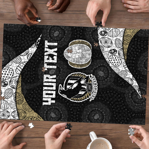 Personalized Magpie Football Puzzle Easter Egg Pattern Monochrome Tribal Dot Art Style