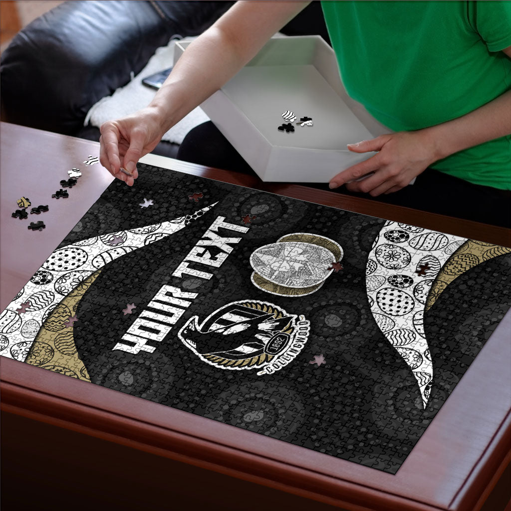 Personalized Magpie Football Puzzle Easter Egg Pattern Monochrome Tribal Dot Art Style