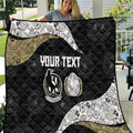 Personalized Magpie Football Quilt Easter Egg Pattern Monochrome Tribal Dot Art Style
