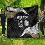 Personalized Magpie Football Quilt Easter Egg Pattern Monochrome Tribal Dot Art Style