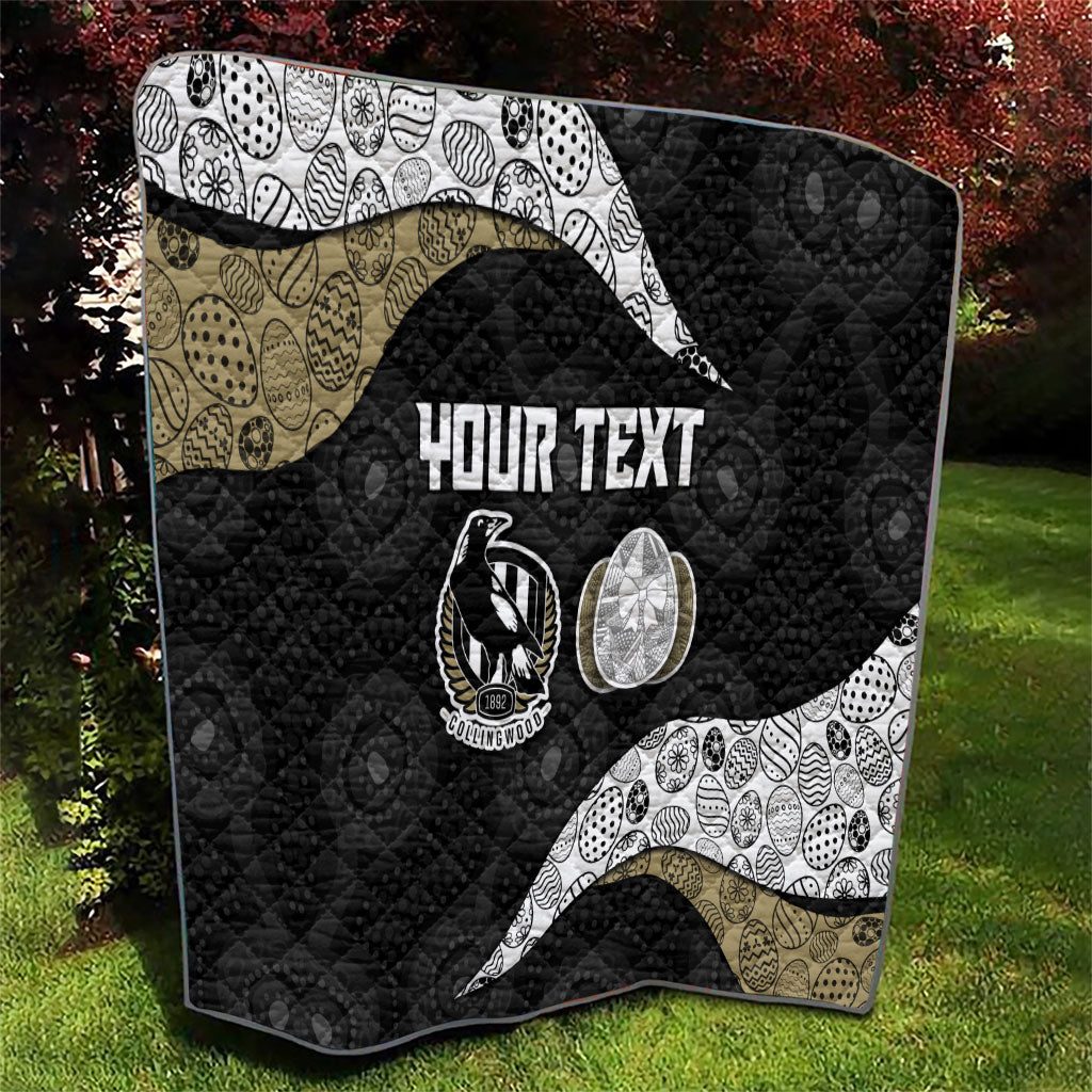 Personalized Magpie Football Quilt Easter Egg Pattern Monochrome Tribal Dot Art Style