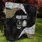 Personalized Magpie Football Quilt Easter Egg Pattern Monochrome Tribal Dot Art Style