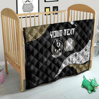 Personalized Magpie Football Quilt Easter Egg Pattern Monochrome Tribal Dot Art Style