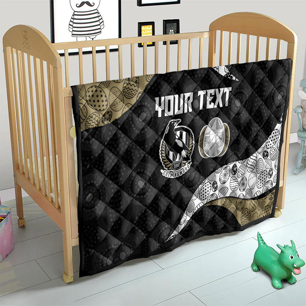 Personalized Magpie Football Quilt Easter Egg Pattern Monochrome Tribal Dot Art Style