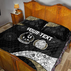 Personalized Magpie Football Quilt Bed Set Easter Egg Pattern Monochrome Tribal Dot Art Style