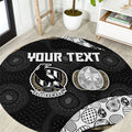 Personalized Magpie Football Round Carpet Easter Egg Pattern Monochrome Tribal Dot Art Style