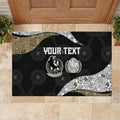Personalized Magpie Football Rubber Doormat Easter Egg Pattern Monochrome Tribal Dot Art Style