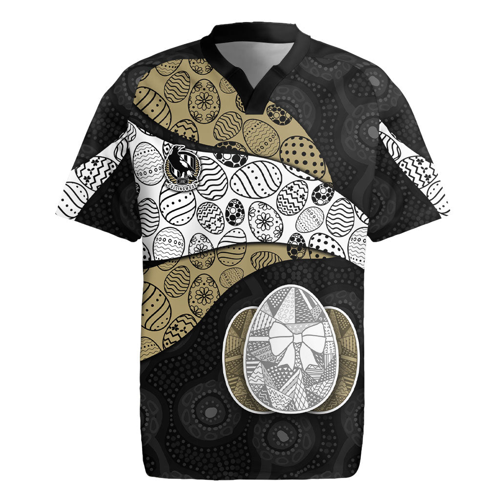Personalized Magpie Football Rugby Jersey Easter Egg Pattern Monochrome Tribal Dot Art Style