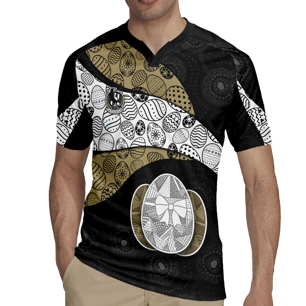 Personalized Magpie Football Rugby Jersey Easter Egg Pattern Monochrome Tribal Dot Art Style