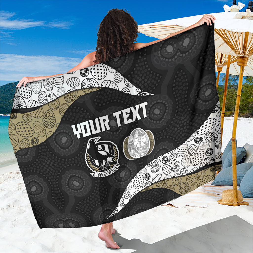 Personalized Magpie Football Sarong Easter Egg Pattern Monochrome Tribal Dot Art Style