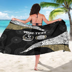 Personalized Magpie Football Sarong Easter Egg Pattern Monochrome Tribal Dot Art Style