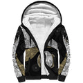 Personalized Magpie Football Sherpa Hoodie Easter Egg Pattern Monochrome Tribal Dot Art Style