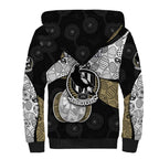 Personalized Magpie Football Sherpa Hoodie Easter Egg Pattern Monochrome Tribal Dot Art Style