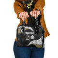 Personalized Magpie Football Shoulder Handbag Easter Egg Pattern Monochrome Tribal Dot Art Style