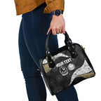Personalized Magpie Football Shoulder Handbag Easter Egg Pattern Monochrome Tribal Dot Art Style