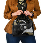 Personalized Magpie Football Shoulder Handbag Easter Egg Pattern Monochrome Tribal Dot Art Style