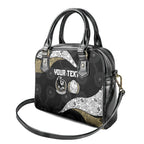 Personalized Magpie Football Shoulder Handbag Easter Egg Pattern Monochrome Tribal Dot Art Style